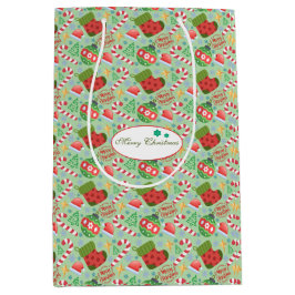 Bolsa De Regalo Mediana Festive Christmas – Holiday Icons with Stockings