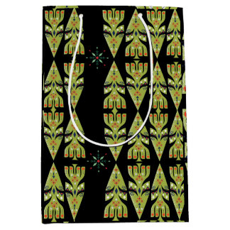Bolsa De Regalo Mediana Festive Gift Wrap Green Black Pattern