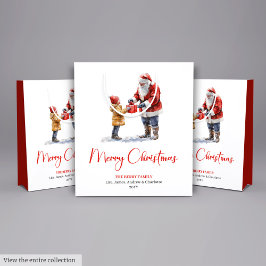 Bolsa De Regalo Mediana Festive Santa Claus Classic Red Green Gift Bag