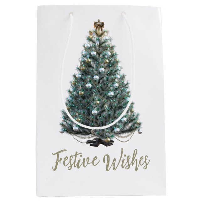 Bolsa De Regalo Mediana Festive Wishes. Christmas tree (Anverso)