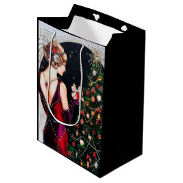 Bolsa De Regalo Mediana Festividad de arte deco retro vintage