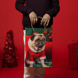 Bolsa De Regalo Mediana Festividad de la foto de los Navidades graciosos
