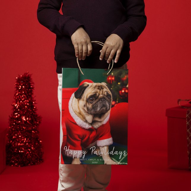 Bolsa De Regalo Mediana Festividad de la foto de los Navidades graciosos (Subido por el creador)