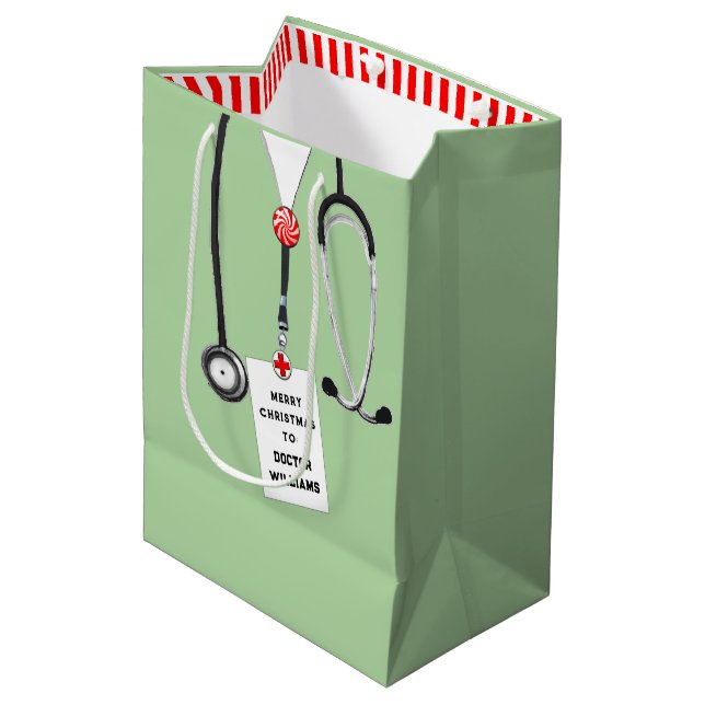 Bolsa De Regalo Mediana Festividad de Navidades médicas (Angulo Anverso)