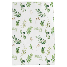 Bolsa De Regalo Mediana Festividad en invierno de la vegetación botánica