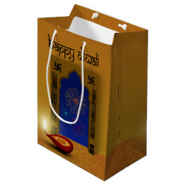 Bolsa De Regalo Mediana Festividad Feliz Diwali fuegos artificiales - Bols