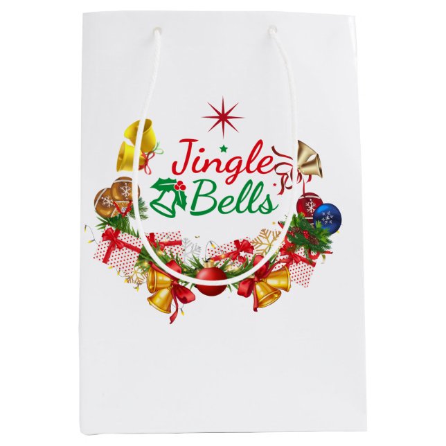 Bolsa De Regalo Mediana Festividades de Jingle Bells (Anverso)