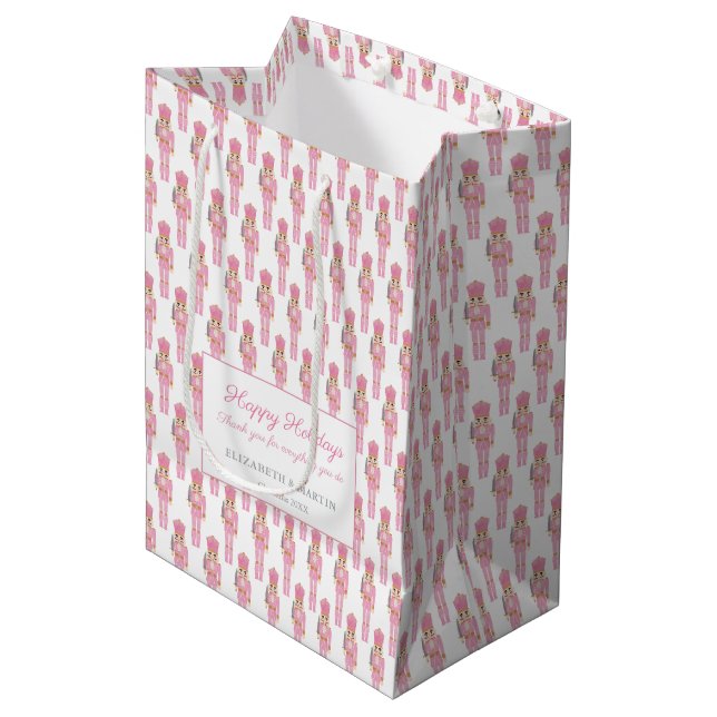 Bolsa De Regalo Mediana Festividades de Náuseas Rosadas del Pastel de Navi (Angulo Anverso)