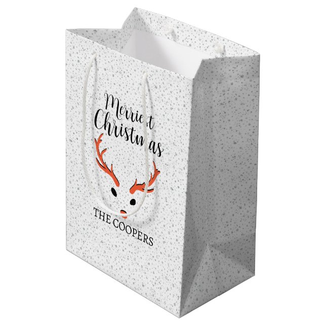 Bolsa De Regalo Mediana Festividades Navidades reno Vacaciones blancas de  (Angulo reverso)
