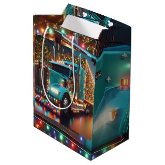 Bolsa De Regalo Mediana Festlicher Weihnachts-LKW mit Lichtern