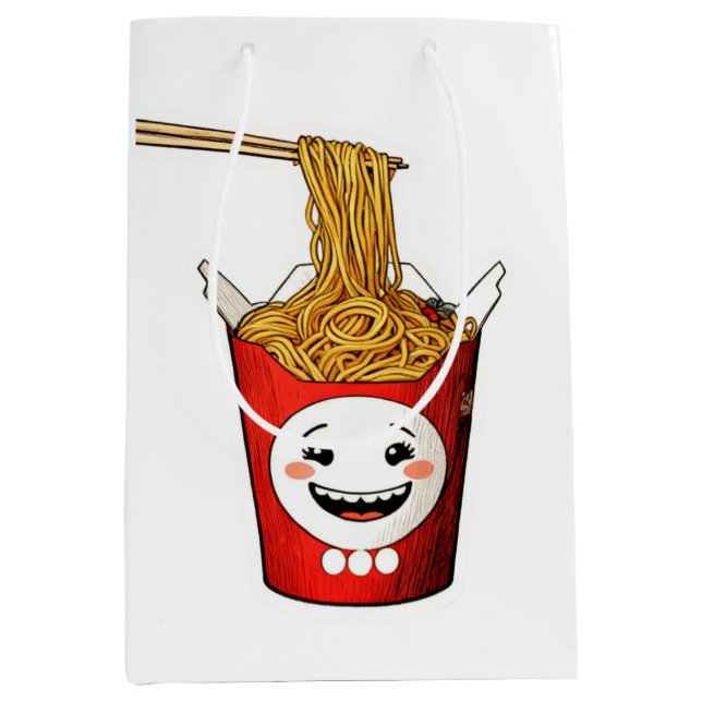 Bolsa De Regalo Mediana Fideos sonrientes (Anverso)