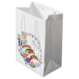 Bolsa De Regalo Mediana FIESTA Cacti Folkart Flores Personalizado