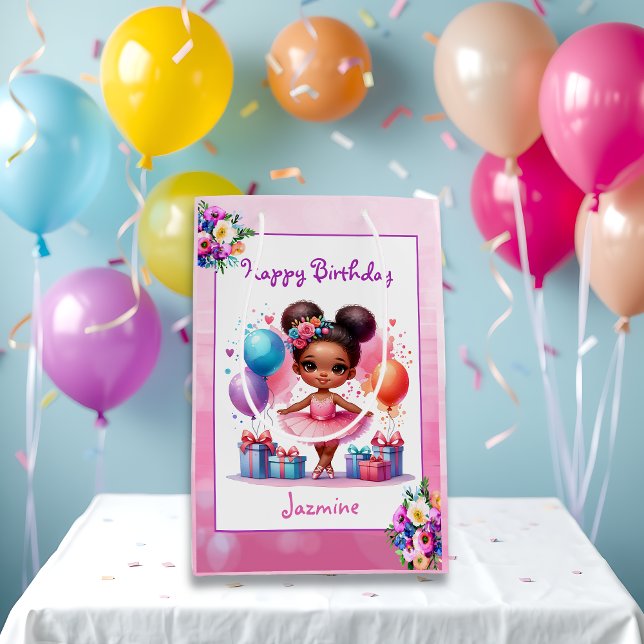 Bolsa De Regalo Mediana Fiesta de cumpleaños de Chica temática de ballet (Subido por el creador)