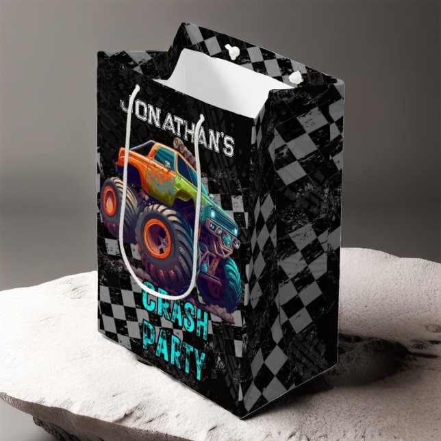 Bolsa De Regalo Mediana Fiesta de cumpleaños de monstruo infantil (Subido por el creador)