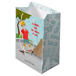 Bolsa De Regalo Mediana Fiesta de cumpleaños de Skate Park Fun Boy