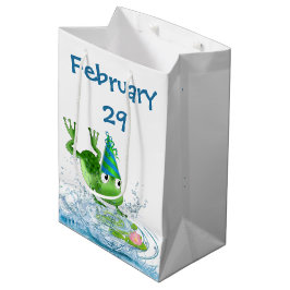 Bolsa De Regalo Mediana Fiesta de cumpleaños del año bisiesto Rana