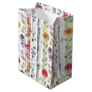 Bolsa De Regalo Mediana Fiesta de Despedida de Soltera de Flores y Rayas P