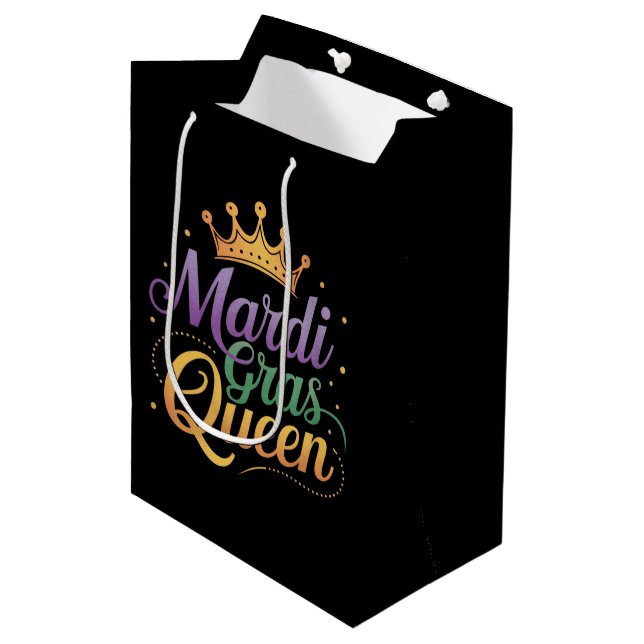Bolsa De Regalo Mediana Fiesta de disfraces de desfile de Reina Mardi Gras (Angulo Anverso)