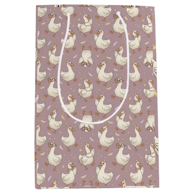 Bolsa De Regalo Mediana Fiesta de Ganso Tonto – Diseño de Cumpleaños Origi (Anverso)