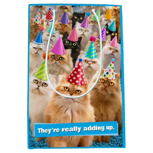 Bolsa De Regalo Mediana Fiesta de Gatos (Anverso)