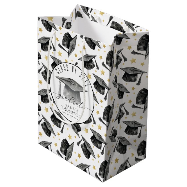 Bolsa De Regalo Mediana Fiesta de Graduación Personalizada Bag Bag Graduat (Angulo reverso)