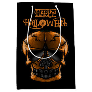 Bolsa De Regalo Mediana Fiesta de Halloween de Calavera de Calabaza