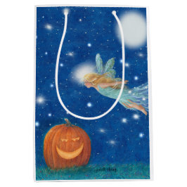 Bolsa De Regalo Mediana Fiesta de Halloween de Hada Mágica y Jack O'Lanter