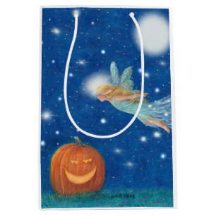Bolsa De Regalo Mediana Fiesta de Halloween de Hada Mágica y Jack O'Lanter