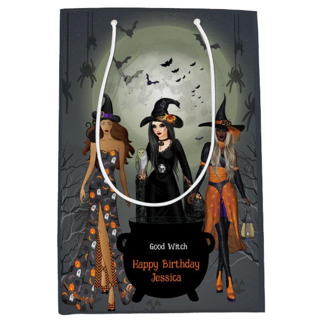 Bolsa De Regalo Mediana Fiesta de Halloween de Spooky Wits (Anverso)