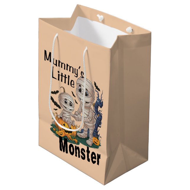 Bolsa De Regalo Mediana Fiesta de Halloween, el pequeño monstruo de la dul (Angulo Anverso)