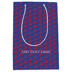 Bolsa De Regalo Mediana Fiesta de langosta Red Blue Preppy Designer Fun