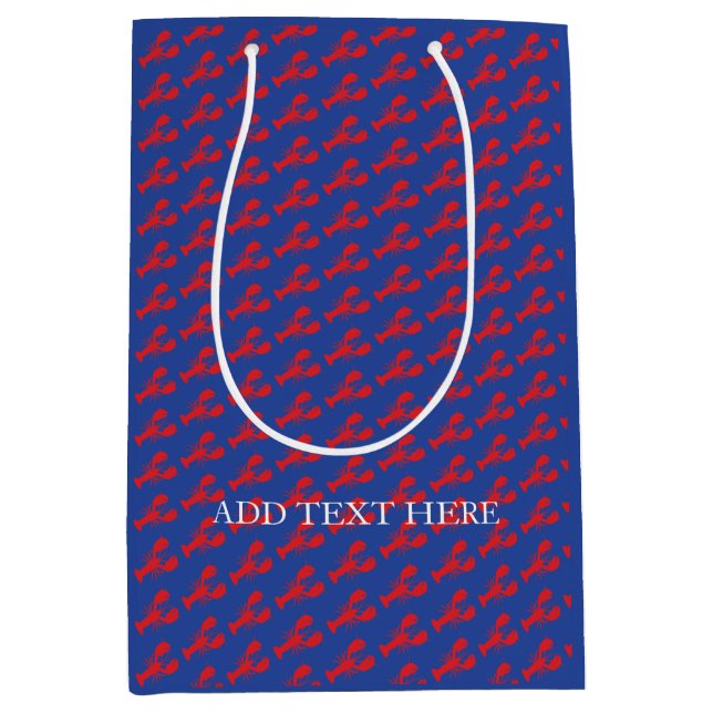 Bolsa De Regalo Mediana Fiesta de langosta Red Blue Preppy Designer Fun (Anverso)