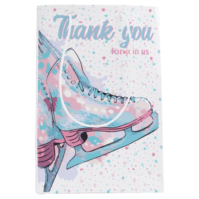 Bolsa De Regalo Mediana Fiesta de patinaje artístico (Anverso)