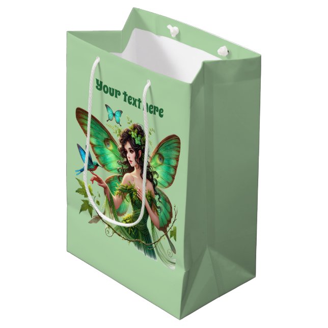Bolsa De Regalo Mediana Fiesta de personalizable de hadas de mariposa (Angulo Anverso)