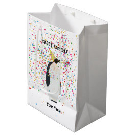 Bolsa De Regalo Mediana Fiesta de pingüinos - Animales en la fiesta de cum