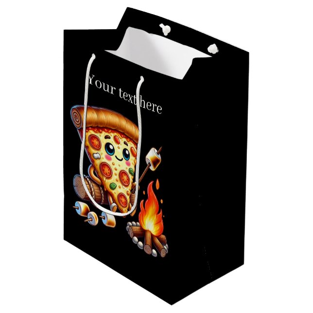 Bolsa De Regalo Mediana Fiesta de pizza de fuego crudo (Angulo Anverso)