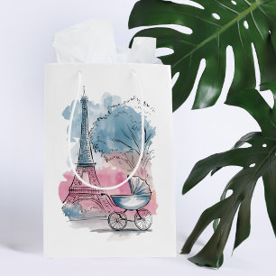 Bolsa De Regalo Mediana Fiesta de Revelación de París Torre Eiffel Neutro