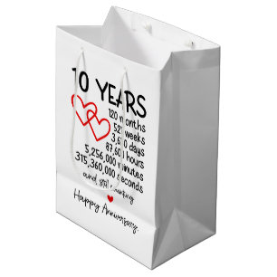 Bolsa De Regalo Mediana Fiesta del décimo aniversario de Cute