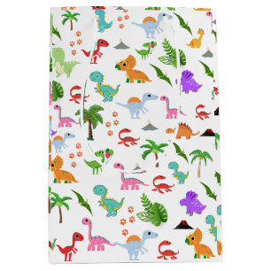 Bolsa De Regalo Mediana "Fiesta Dino-mite: ¡Alegría Jurásica Desencadenada