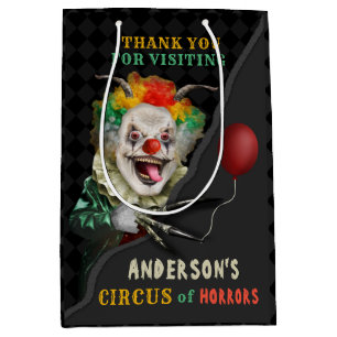 Bolsa De Regalo Mediana Fiesta espeluznante adulto del circo del payaso