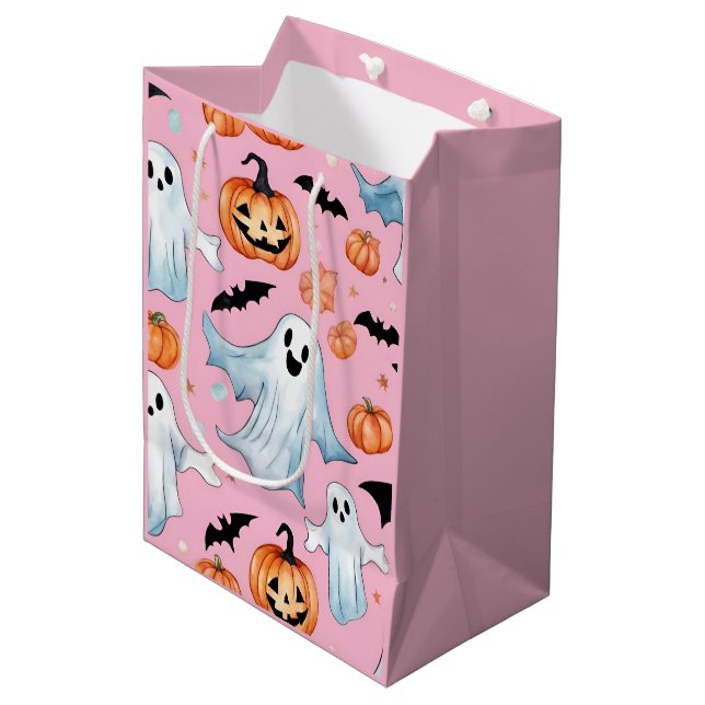 Bolsa De Regalo Mediana Fiesta Fantasma En Rosa (Angulo Anverso)