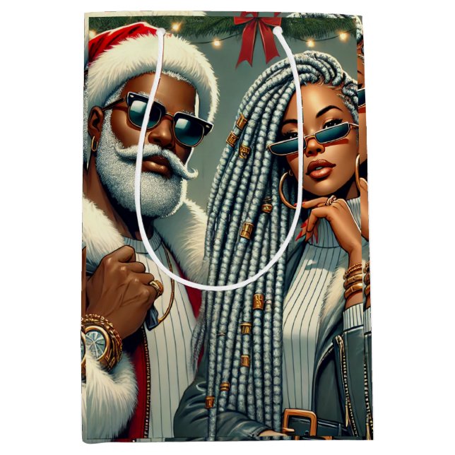 Bolsa De Regalo Mediana Fiesta festivo Santa (Anverso)