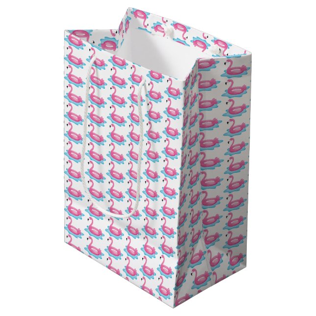 Bolsa De Regalo Mediana Fiesta Flamingo Fiesta  Flamingos rosados (Angulo Anverso)