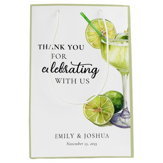 Bolsa De Regalo Mediana Fiesta Margarita Ducha de pareja (Anverso)