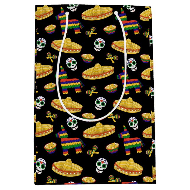Bolsa De Regalo Mediana Fiesta mexicana y Día de Muertos (Anverso)