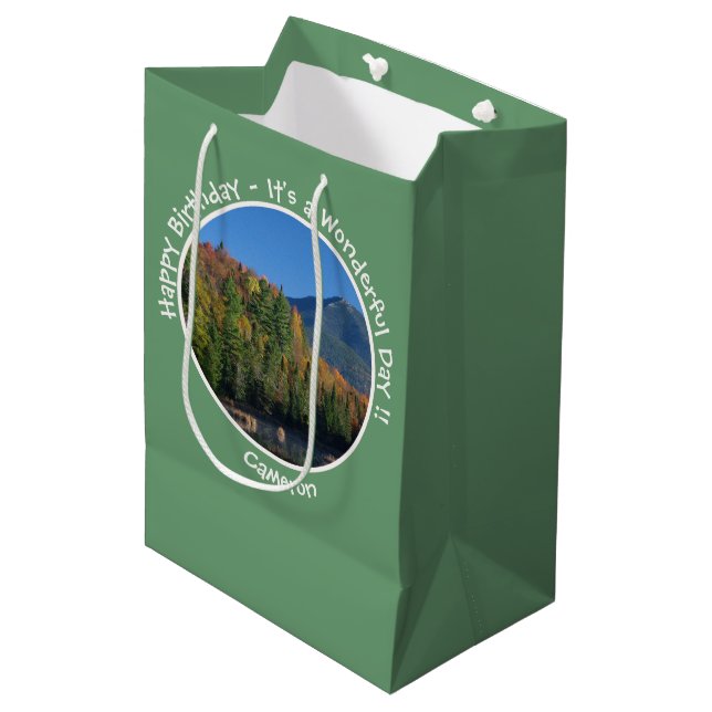 Bolsa De Regalo Mediana Fiestas Whiteface Mountain, Adirondack Autumn (Angulo Anverso)