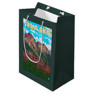 Bolsa De Regalo Mediana Fireweed con el poster del viaje del vintage de