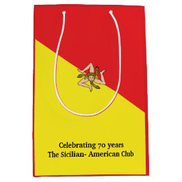Bolsa De Regalo Mediana Flag of Italy Sicily with Custom Wording