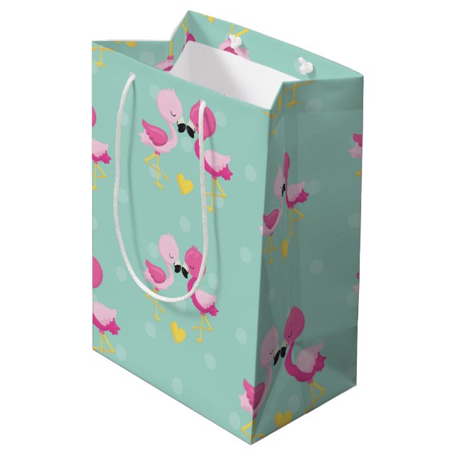 Bolsa De Regalo Mediana Flamingo Fun Design 1 (Angulo reverso)