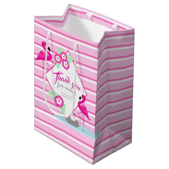 Bolsa De Regalo Mediana Flamingo rosa gracias bolso de regalo para la duch (Angulo Anverso)